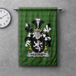 ScotsTee Shop Irish Westropp Clan Coat of Arms Irish Tartan Gonfalon Flag