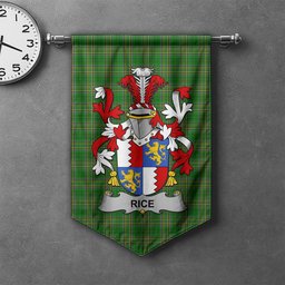 ScotsTee Shop Irish Rice Clan Coat of Arms Irish Tartan Gonfalon Flag