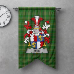 ScotsTee Shop Irish Rice Clan Coat of Arms Irish Tartan Gonfalon Flag