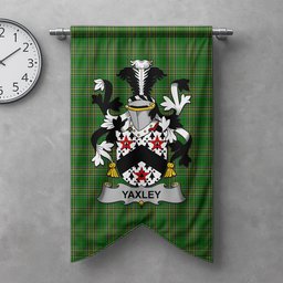 ScotsTee Shop Irish Yaxley Clan Coat of Arms Irish Tartan Gonfalon Flag