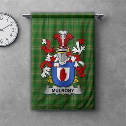 ScotsTee Shop Irish Mulrony or O'Mulroney Clan Coat of Arms Irish Tartan Gonfalon Flag