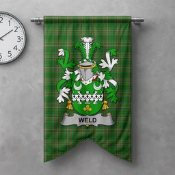 ScotsTee Shop Irish Weld Clan Coat of Arms Irish Tartan Gonfalon Flag