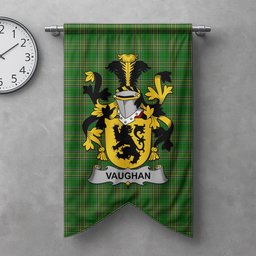 ScotsTee Shop Irish Vaughan Clan Coat of Arms Irish Tartan Gonfalon Flag