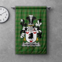 ScotsTee Shop Irish Newcomen or Newcombe Clan Coat of Arms Irish Tartan Gonfalon Flag