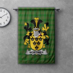 ScotsTee Shop Irish Mortimer Clan Coat of Arms Irish Tartan Gonfalon Flag