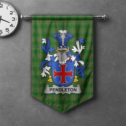 ScotsTee Shop Irish Pendleton Clan Coat of Arms Irish Tartan Gonfalon Flag