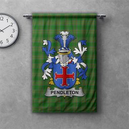 ScotsTee Shop Irish Pendleton Clan Coat of Arms Irish Tartan Gonfalon Flag