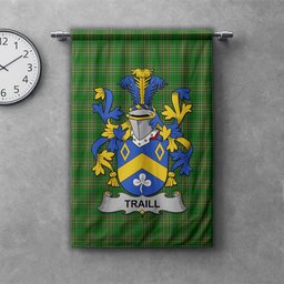 ScotsTee Shop Irish Traill or Trayle Clan Coat of Arms Irish Tartan Gonfalon Flag