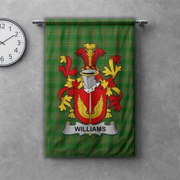 ScotsTee Shop Irish Williams Clan Coat of Arms Irish Tartan Gonfalon Flag