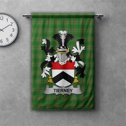 ScotsTee Shop Irish Tierney Clan Coat of Arms Irish Tartan Gonfalon Flag