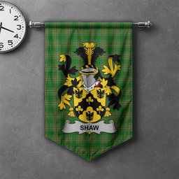 ScotsTee Shop Irish Shaw Clan Coat of Arms Irish Tartan Gonfalon Flag