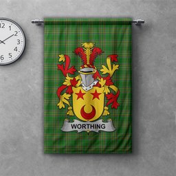 ScotsTee Shop Irish Worthing Clan Coat of Arms Irish Tartan Gonfalon Flag