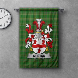 ScotsTee Shop Irish Stinton Clan Coat of Arms Irish Tartan Gonfalon Flag