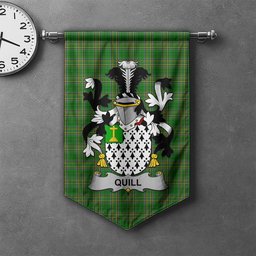 ScotsTee Shop Irish Quill Clan Coat of Arms Irish Tartan Gonfalon Flag