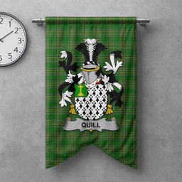 ScotsTee Shop Irish Quill Clan Coat of Arms Irish Tartan Gonfalon Flag
