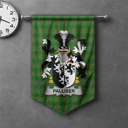 ScotsTee Shop Irish Palliser Clan Coat of Arms Irish Tartan Gonfalon Flag