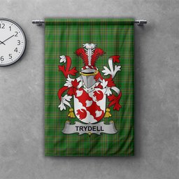 ScotsTee Shop Irish Trydell Clan Coat of Arms Irish Tartan Gonfalon Flag