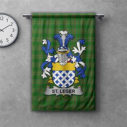 ScotsTee Shop Irish St.Leger Clan Coat of Arms Irish Tartan Gonfalon Flag