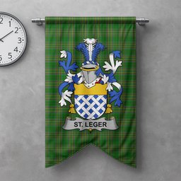 ScotsTee Shop Irish St.Leger Clan Coat of Arms Irish Tartan Gonfalon Flag