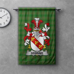 ScotsTee Shop Irish Segrave Clan Coat of Arms Irish Tartan Gonfalon Flag