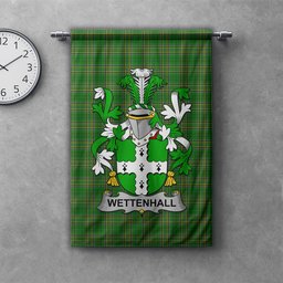 ScotsTee Shop Irish Wettenhall Clan Coat of Arms Irish Tartan Gonfalon Flag