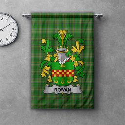 ScotsTee Shop Irish Rowan Clan Coat of Arms Irish Tartan Gonfalon Flag