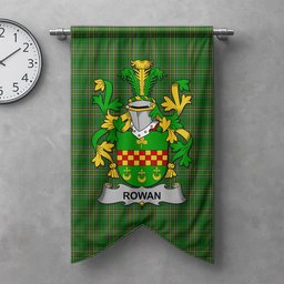 ScotsTee Shop Irish Rowan Clan Coat of Arms Irish Tartan Gonfalon Flag