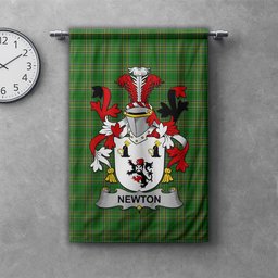ScotsTee Shop Irish Newton Clan Coat of Arms Irish Tartan Gonfalon Flag