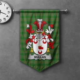 ScotsTee Shop Irish Mullan Clan Coat of Arms Irish Tartan Gonfalon Flag