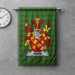 ScotsTee Shop Irish Rowe Clan Coat of Arms Irish Tartan Gonfalon Flag