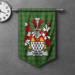 ScotsTee Shop Irish Taylor Clan Coat of Arms Irish Tartan Gonfalon Flag