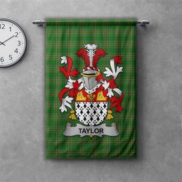ScotsTee Shop Irish Taylor Clan Coat of Arms Irish Tartan Gonfalon Flag