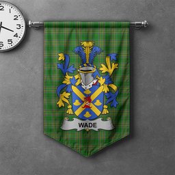 ScotsTee Shop Irish Wade Clan Coat of Arms Irish Tartan Gonfalon Flag