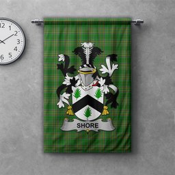 ScotsTee Shop Irish Shore Clan Coat of Arms Irish Tartan Gonfalon Flag
