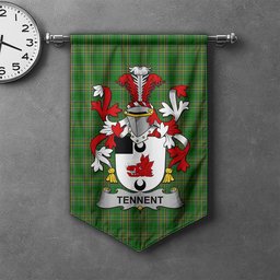 ScotsTee Shop Irish Tennent Clan Coat of Arms Irish Tartan Gonfalon Flag