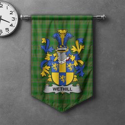 ScotsTee Shop Irish Wethill Clan Coat of Arms Irish Tartan Gonfalon Flag
