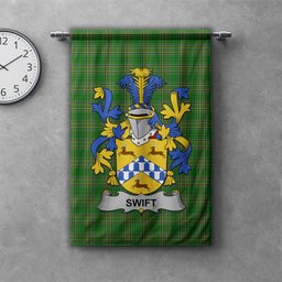 ScotsTee Shop Irish Swift Clan Coat of Arms Irish Tartan Gonfalon Flag
