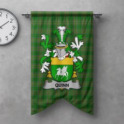 ScotsTee Shop Irish Quinn or O'Quin Clan Coat of Arms Irish Tartan Gonfalon Flag