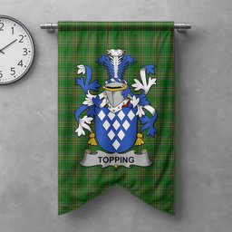 ScotsTee Shop Irish Topping Clan Coat of Arms Irish Tartan Gonfalon Flag