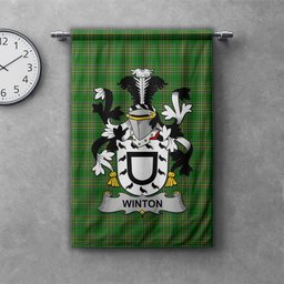ScotsTee Shop Irish Winton Clan Coat of Arms Irish Tartan Gonfalon Flag