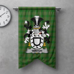 ScotsTee Shop Irish Winton Clan Coat of Arms Irish Tartan Gonfalon Flag