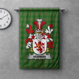 ScotsTee Shop Irish Newman Clan Coat of Arms Irish Tartan Gonfalon Flag