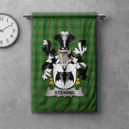 ScotsTee Shop Irish Stening Clan Coat of Arms Irish Tartan Gonfalon Flag