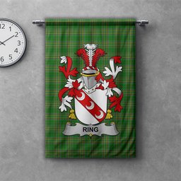 ScotsTee Shop Irish Ring or O'Ring Clan Coat of Arms Irish Tartan Gonfalon Flag