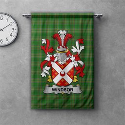 ScotsTee Shop Irish Windsor Clan Coat of Arms Irish Tartan Gonfalon Flag