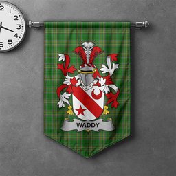 ScotsTee Shop Irish Waddy Clan Coat of Arms Irish Tartan Gonfalon Flag