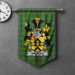 ScotsTee Shop Irish Walpole Clan Coat of Arms Irish Tartan Gonfalon Flag
