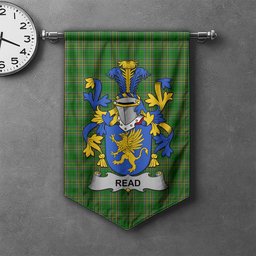 ScotsTee Shop Irish Read Clan Coat of Arms Irish Tartan Gonfalon Flag