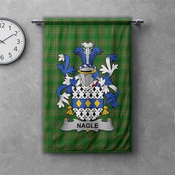 ScotsTee Shop Irish Nagle Clan Coat of Arms Irish Tartan Gonfalon Flag