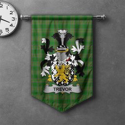 ScotsTee Shop Irish Trevor Clan Coat of Arms Irish Tartan Gonfalon Flag